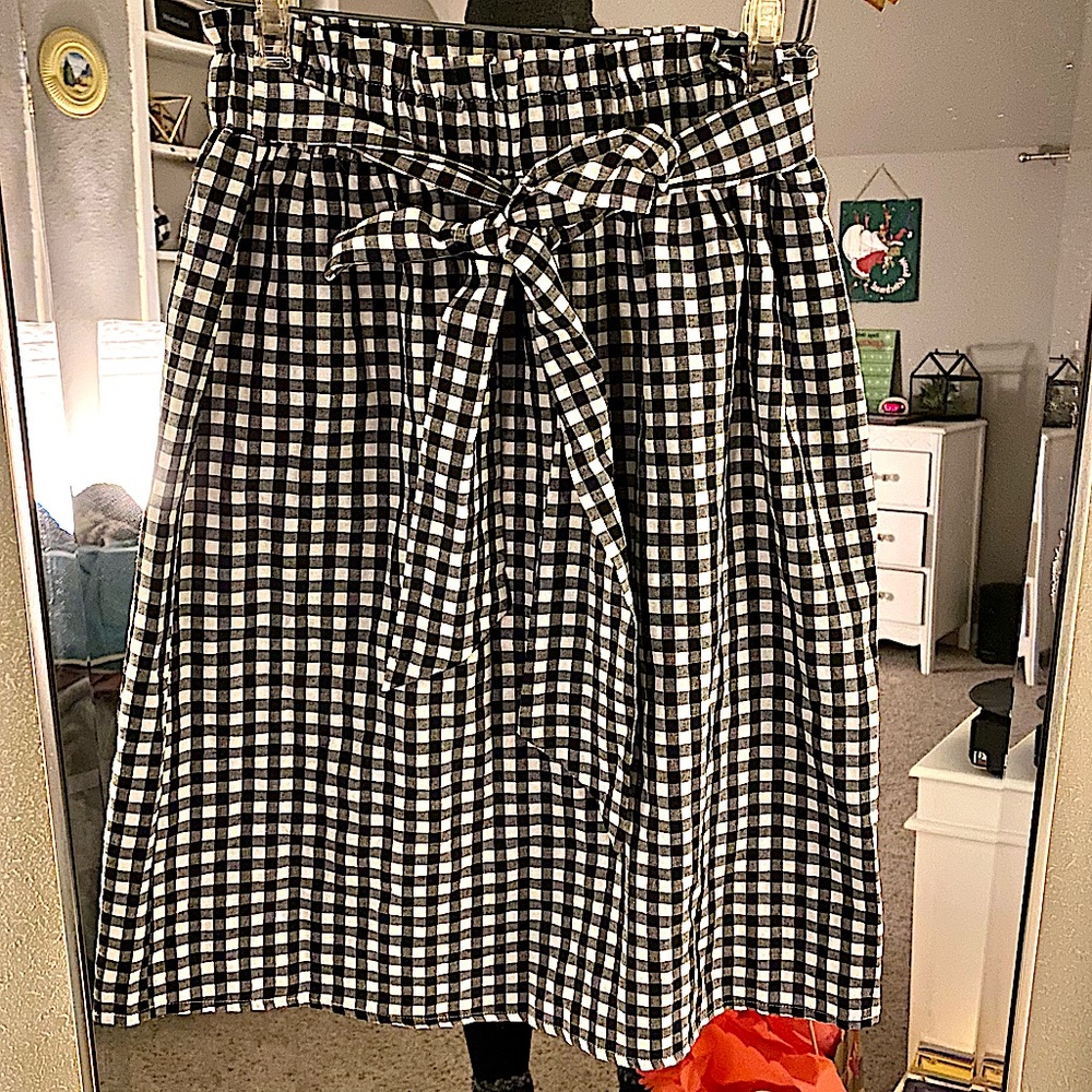 Gingham paperbag skirt